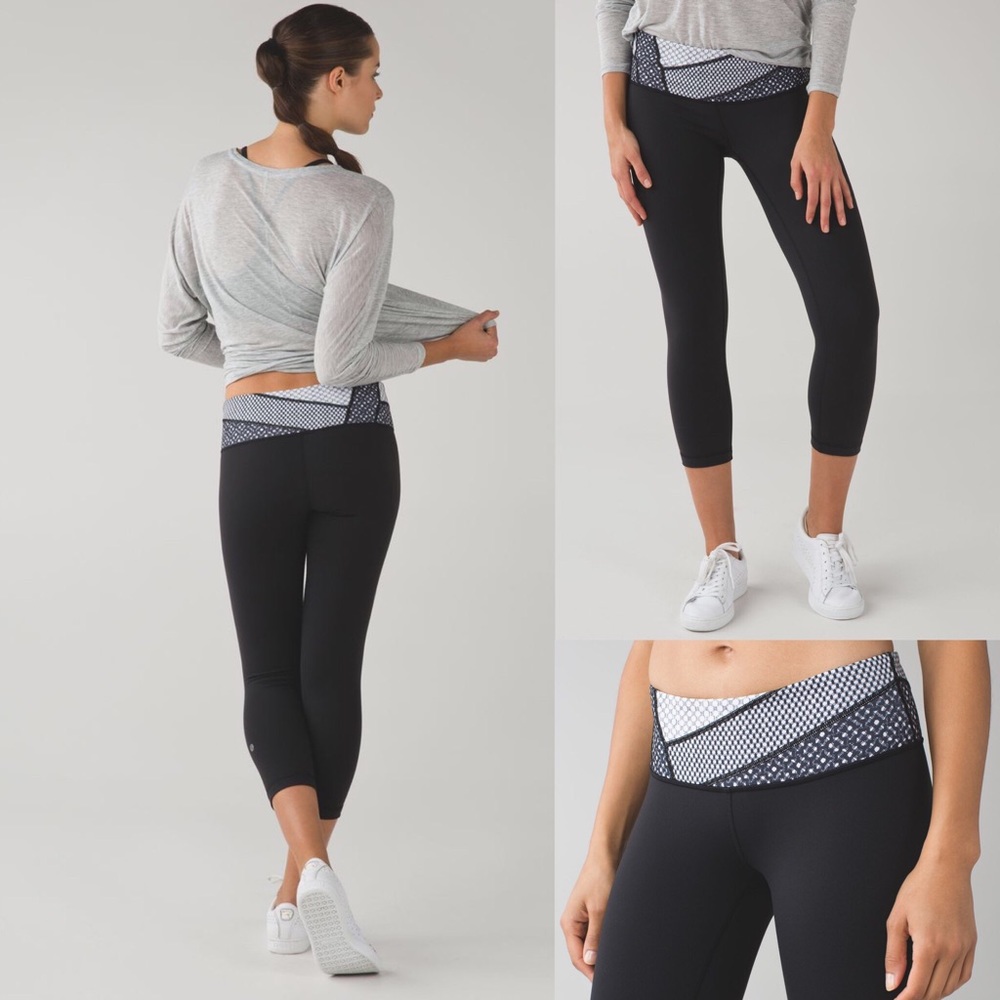 Lululemon Wunder Under Crop Dottie Eyelet Millie